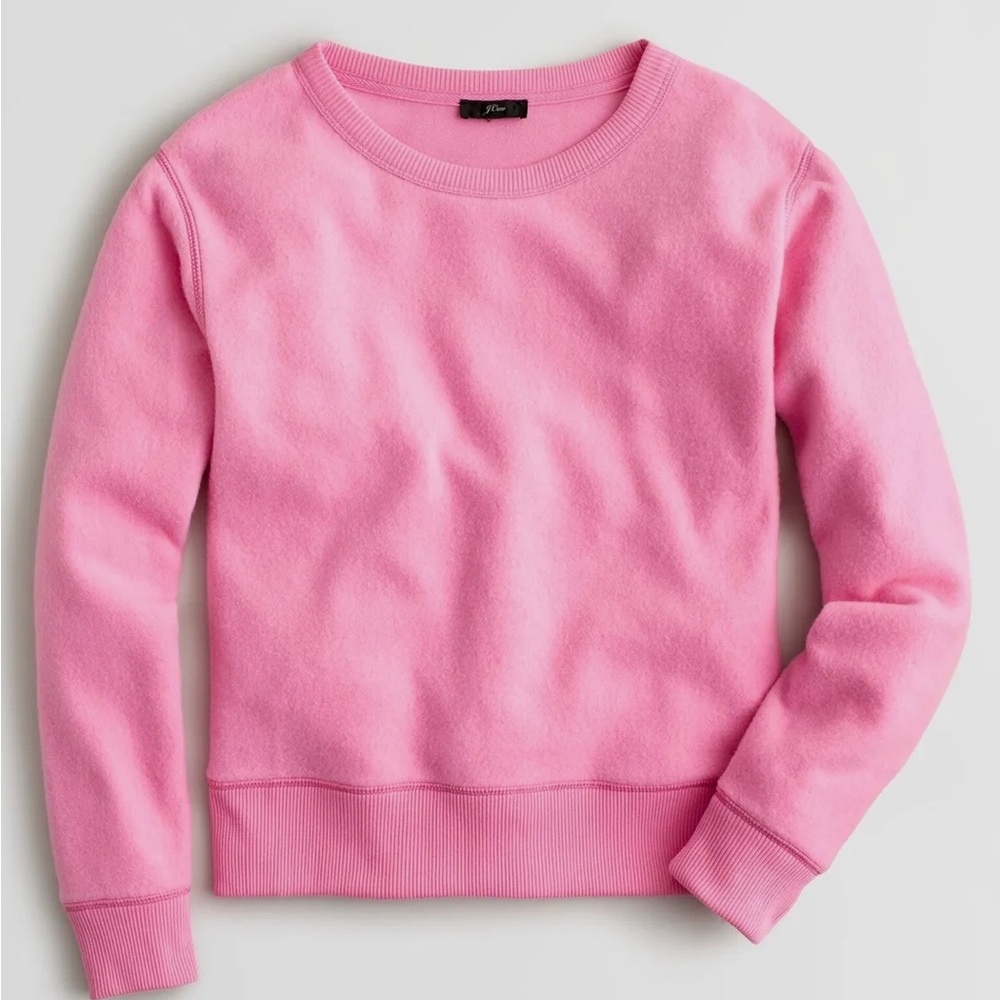 J Crew Brushed Terry Sweatshirt Women’s Size XSS Pink Cozy Barbie